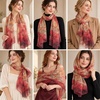 FAIRYGATE Georgette Chiffon Schal Damen Lange Schals Blume Muster Soft Wrap Simulation Seidenschal für Frühling Sommer Herbst Winter(38006)
