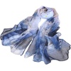 FAIRYGATE Georgette Chiffon Schal Damen Lange Schals Blume Muster Soft Wrap Simulation Seidenschal für Frühling Sommer Herbst Winter(38007)