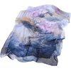 FAIRYGATE Georgette Chiffon Schal Damen Lange Schals Blume Muster Soft Wrap Simulation Seidenschal für Frühling Sommer Herbst Winter(38007)