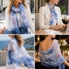 FAIRYGATE Georgette Chiffon Schal Damen Lange Schals Blume Muster Soft Wrap Simulation Seidenschal für Frühling Sommer Herbst Winter(38007)