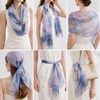 FAIRYGATE Georgette Chiffon Schal Damen Lange Schals Blume Muster Soft Wrap Simulation Seidenschal für Frühling Sommer Herbst Winter(38007)