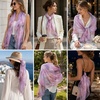 FAIRYGATE Georgette Chiffon Schal Damen Lange Schals Blume Muster Soft Wrap Simulation Seidenschal für Frühling Sommer Herbst Winter(38008)