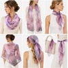 FAIRYGATE Georgette Chiffon Schal Damen Lange Schals Blume Muster Soft Wrap Simulation Seidenschal für Frühling Sommer Herbst Winter(38008)