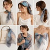 FAIRYGATE Georgette Chiffon Schal Damen Lange Schals Blume Muster Soft Wrap Simulation Seidenschal für Frühling Sommer Herbst Winter(38009)
