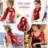 FAIRYGATE Georgette Chiffon Schal Damen Lange Schals Blume Muster Soft Wrap Simulation Seidenschal für Frühling Sommer Herbst Winter(38011)
