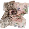 FAIRYGATE Georgette Chiffon Schal Damen Lange Schals Blume Muster Soft Wrap Simulation Seidenschal für Frühling Sommer Herbst Winter(38012)