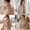FAIRYGATE Georgette Chiffon Schal Damen Lange Schals Blume Muster Soft Wrap Simulation Seidenschal für Frühling Sommer Herbst Winter(38012)