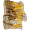 FAIRYGATE Georgette Chiffon Schal Damen Lange Schals Blume Muster Soft Wrap Simulation Seidenschal für Frühling Sommer Herbst Winter(38013)