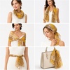 FAIRYGATE Georgette Chiffon Schal Damen Lange Schals Blume Muster Soft Wrap Simulation Seidenschal für Frühling Sommer Herbst Winter(38013)