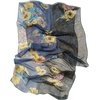 FAIRYGATE Georgette Chiffon Schal Damen Lange Schals Blume Muster Soft Wrap Simulation Seidenschal für Frühling Sommer Herbst Winter(38014)