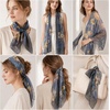 FAIRYGATE Georgette Chiffon Schal Damen Lange Schals Blume Muster Soft Wrap Simulation Seidenschal für Frühling Sommer Herbst Winter(38014)