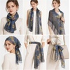 FAIRYGATE Georgette Chiffon Schal Damen Lange Schals Blume Muster Soft Wrap Simulation Seidenschal für Frühling Sommer Herbst Winter(38014)