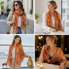 FAIRYGATE Georgette Chiffon Schal Damen Lange Schals Blume Muster Soft Wrap Simulation Seidenschal für Frühling Sommer Herbst Winter(38015)