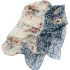 FAIRYGATE Georgette Chiffon Schal Damen Lange Schals Blume Muster Soft Wrap Simulation Seidenschal für Frühling Sommer Herbst Winter(38016)