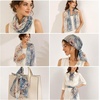 FAIRYGATE Georgette Chiffon Schal Damen Lange Schals Blume Muster Soft Wrap Simulation Seidenschal für Frühling Sommer Herbst Winter(38016)