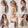 FAIRYGATE Georgette Chiffon Schal Damen Lange Schals Blume Muster Soft Wrap Simulation Seidenschal für Frühling Sommer Herbst Winter(38017)