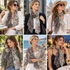 FAIRYGATE Georgette Chiffon Schal Damen Lange Schals Blume Muster Soft Wrap Simulation Seidenschal für Frühling Sommer Herbst Winter(38017)