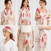 FAIRYGATE Georgette Chiffon Schal Damen Lange Schals Blume Muster Soft Wrap Simulation Seidenschal für Frühling Sommer Herbst Winter(38020)