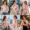 FAIRYGATE Georgette Chiffon Schal Damen Lange Schals Blume Muster Soft Wrap Simulation Seidenschal für Frühling Sommer Herbst Winter(38020)