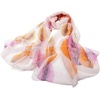 FAIRYGATE Georgette Chiffon Schal Damen Lange Schals Blume Muster Soft Wrap Simulation Seidenschal für Frühling Sommer Herbst Winter(38021)