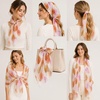 FAIRYGATE Georgette Chiffon Schal Damen Lange Schals Blume Muster Soft Wrap Simulation Seidenschal für Frühling Sommer Herbst Winter(38021)
