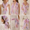 FAIRYGATE Georgette Chiffon Schal Damen Lange Schals Blume Muster Soft Wrap Simulation Seidenschal für Frühling Sommer Herbst Winter(38022)
