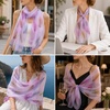 FAIRYGATE Georgette Chiffon Schal Damen Lange Schals Blume Muster Soft Wrap Simulation Seidenschal für Frühling Sommer Herbst Winter(38022)