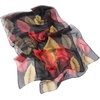 FAIRYGATE Georgette Chiffon Schal Damen Lange Schals Blume Muster Soft Wrap Simulation Seidenschal für Frühling Sommer Herbst Winter(38024)