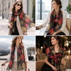 FAIRYGATE Georgette Chiffon Schal Damen Lange Schals Blume Muster Soft Wrap Simulation Seidenschal für Frühling Sommer Herbst Winter(38024)