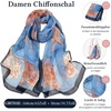 FAIRYGATE Georgette Chiffon Schal Damen Lange Schals Blume Muster Soft Wrap Simulation Seidenschal für Frühling Sommer Herbst Winter(FDKR38031)