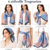 FAIRYGATE Georgette Chiffon Schal Damen Lange Schals Blume Muster Soft Wrap Simulation Seidenschal für Frühling Sommer Herbst Winter(FDKR38031)
