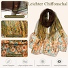 FAIRYGATE Georgette Chiffon Schal Damen Lange Schals Blume Muster Soft Wrap Simulation Seidenschal für Frühling Sommer Herbst Winter(FDKR38032)