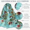 FAIRYGATE Georgette Chiffon Schal Damen Lange Schals Blume Muster Soft Wrap Simulation Seidenschal für Frühling Sommer Herbst Winter(FDKR38033)