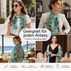 FAIRYGATE Georgette Chiffon Schal Damen Lange Schals Blume Muster Soft Wrap Simulation Seidenschal für Frühling Sommer Herbst Winter(FDKR38033)