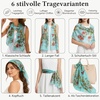 FAIRYGATE Georgette Chiffon Schal Damen Lange Schals Blume Muster Soft Wrap Simulation Seidenschal für Frühling Sommer Herbst Winter(FDKR38033)