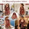 FAIRYGATE Georgette Chiffon Schal Damen Lange Schals Blume Muster Soft Wrap Simulation Seidenschal für Frühling Sommer Herbst Winter(FDKR38034)