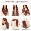 FAIRYGATE Georgette Chiffon Schal Damen Lange Schals Blume Muster Soft Wrap Simulation Seidenschal für Frühling Sommer Herbst Winter(FDKR38034)