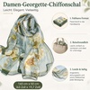 FAIRYGATE Georgette Chiffon Schal Damen Lange Schals Blume Muster Soft Wrap Simulation Seidenschal für Frühling Sommer Herbst Winter(FDKR38035)