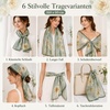 FAIRYGATE Georgette Chiffon Schal Damen Lange Schals Blume Muster Soft Wrap Simulation Seidenschal für Frühling Sommer Herbst Winter(FDKR38035)
