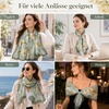 FAIRYGATE Georgette Chiffon Schal Damen Lange Schals Blume Muster Soft Wrap Simulation Seidenschal für Frühling Sommer Herbst Winter(FDKR38035)