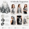 FAIRYGATE Georgette Chiffon Schal Damen Lange Schals Blume Muster Soft Wrap Simulation Seidenschal für Frühling Sommer Herbst Winter(FDKR38036)