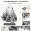 FAIRYGATE Georgette Chiffon Schal Damen Lange Schals Blume Muster Soft Wrap Simulation Seidenschal für Frühling Sommer Herbst Winter(FDKR38036)