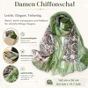 FAIRYGATE Georgette Chiffon Schal Damen Lange Schals Blume Muster Soft Wrap Simulation Seidenschal für Frühling Sommer Herbst Winter(FDKR38037)