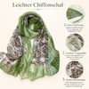 FAIRYGATE Georgette Chiffon Schal Damen Lange Schals Blume Muster Soft Wrap Simulation Seidenschal für Frühling Sommer Herbst Winter(FDKR38037)