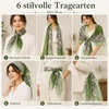 FAIRYGATE Georgette Chiffon Schal Damen Lange Schals Blume Muster Soft Wrap Simulation Seidenschal für Frühling Sommer Herbst Winter(FDKR38037)