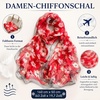 FAIRYGATE Georgette Chiffon Schal Damen Lange Schals Blume Muster Soft Wrap Simulation Seidenschal für Frühling Sommer Herbst Winter(FDKR38038)