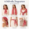 FAIRYGATE Georgette Chiffon Schal Damen Lange Schals Blume Muster Soft Wrap Simulation Seidenschal für Frühling Sommer Herbst Winter(FDKR38038)