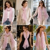 FAIRYGATE Georgette Chiffon Schal Damen Lange Schals Blume Muster Soft Wrap Simulation Seidenschal für Frühling Sommer Herbst Winter(Fdkr62007)