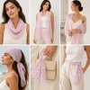 FAIRYGATE Georgette Chiffon Schal Damen Lange Schals Blume Muster Soft Wrap Simulation Seidenschal für Frühling Sommer Herbst Winter(Fdkr62007)