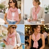 FAIRYGATE Georgette Chiffon Schal Damen Lange Schals Blume Muster Soft Wrap Simulation Seidenschal für Frühling Sommer Herbst Winter(Fdkr62009)